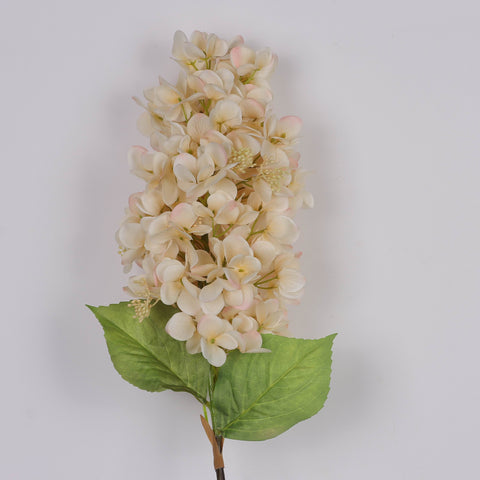 Deluxe Light Cream  Shade Artificial Cone Hydrangea Flower Stem Spray - Faux Floral Decor for Home, Office, Wedding, Event | Wholesale Available