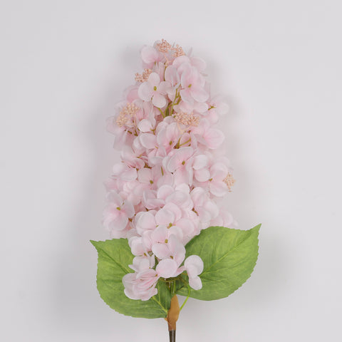Deluxe Cream Pink Artificial Cone Hydrangea Flower Stem Spray - Faux Floral Decor for Home, Office, Wedding, Event | Wholesale Available