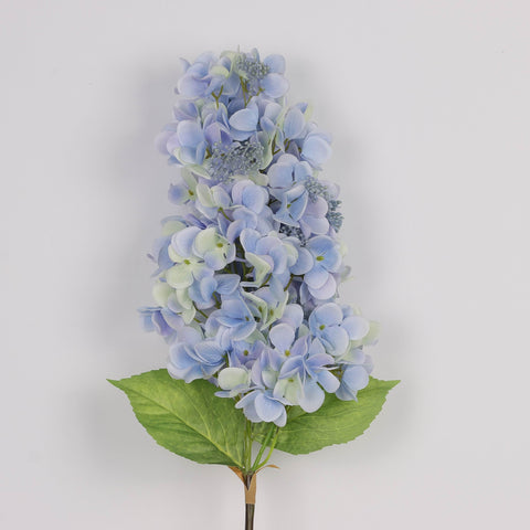 Deluxe Cream Yellow and Blue Artificial Cone Hydrangea Flower Stem Spray - Faux Floral Decor for Home, Office, Wedding, Event | Wholesale Available