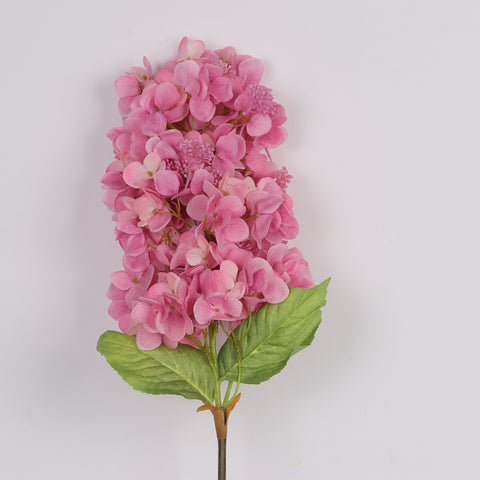 Deluxe Vibrant and Bright Pink Artificial Cone Hydrangea Flower Stem Spray - Faux Floral Decor for Home, Office, Wedding, Event | Wholesale Available
