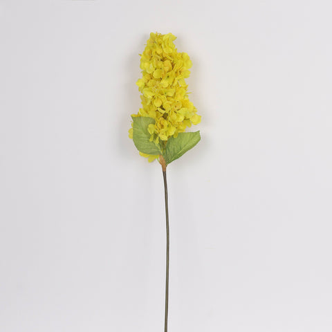 Deluxe Cream Yellow Artificial Cone Hydrangea Flower Stem Spray - Faux Floral Decor for Home, Office, Wedding, Event | Wholesale Available