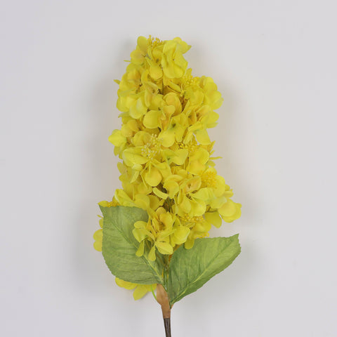 Deluxe Cream Yellow Artificial Cone Hydrangea Flower Stem Spray - Faux Floral Decor for Home, Office, Wedding, Event | Wholesale Available