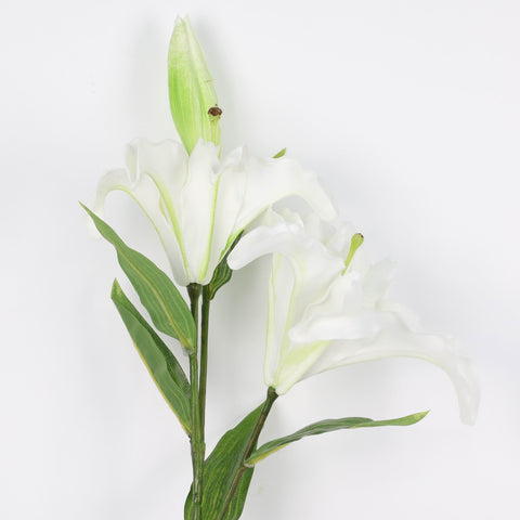 Timeless White Artificial Lily Stem: Elegant Faux Floral for Home, Wedding & Event Decor