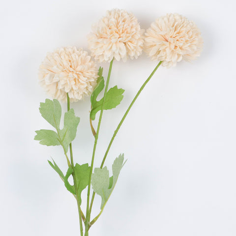 Soft Cream Artificial Chrysanthemum Flower Stem – Neutral Faux Floral Décor for Home, Office, Wedding, Event | Wholesale Available