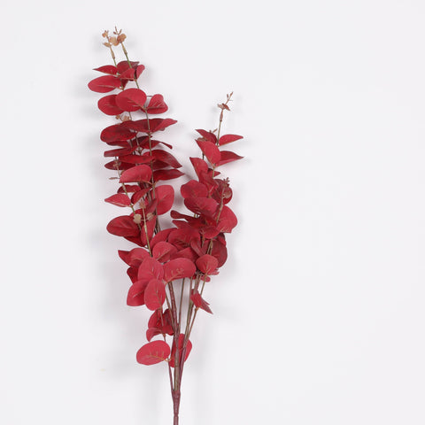 Wholesale Vibrant Red Artificial Eucalyptus Spray – Red Velvet Faux Foliage for Homes & Events