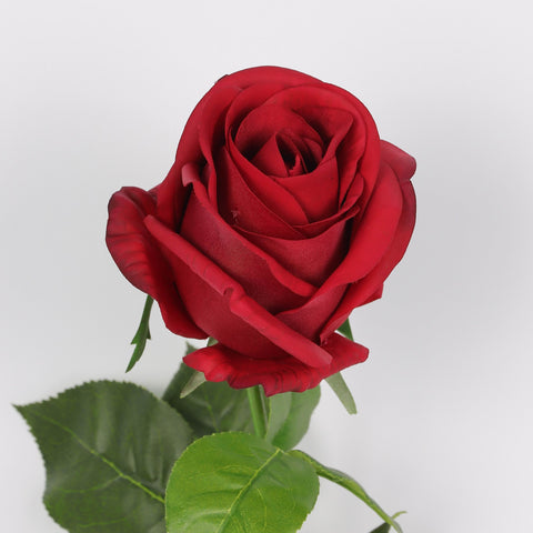 Wholesale Deep Red Artificial Rose Stem – Lifelike Faux Rose for Homes & Events