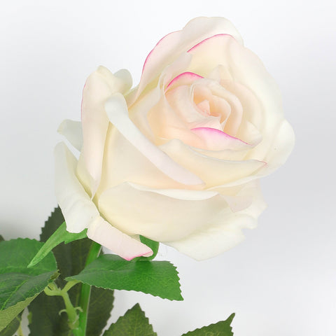 Elegant Artificial Pearl White Rose Stem - Realistic Faux Flower for Home & Event Decor Wholesale