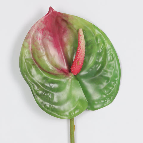 Fake Anthurium Flowers Artificial Flower with Elegant Red Palm for Home, Garden, Wedding & Party Décor (Green)