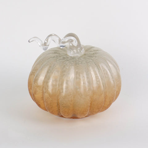 Sm Glass Pumpkin W/ Led