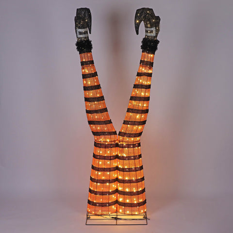 6FT Halloween Witch Legs with LED Lights – Spooky Outdoor Yard Decor