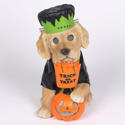 Halloween Lighed Resin Dog Decor 