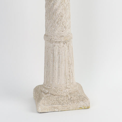 Roman Pillar Stone-Like Finish Candle Holder Décor - Decorative Rustic Tabletop Accent