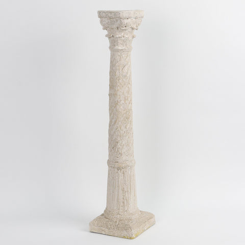 Roman Pillar Stone-Like Finish Candle Holder Décor - Decorative Rustic Tabletop Accent
