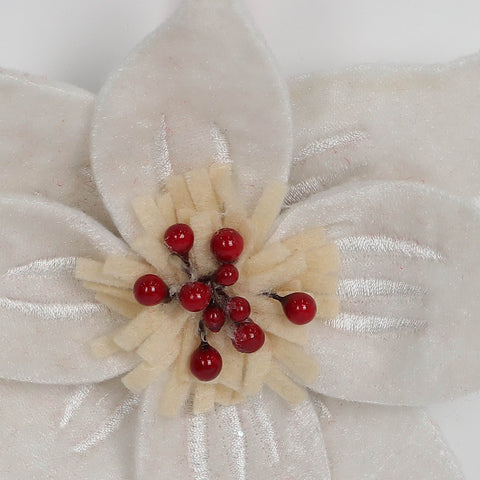 Christmas Ceramic Poinsettia Ornament