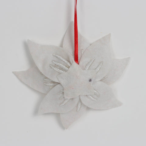 Christmas Ceramic Poinsettia Ornament