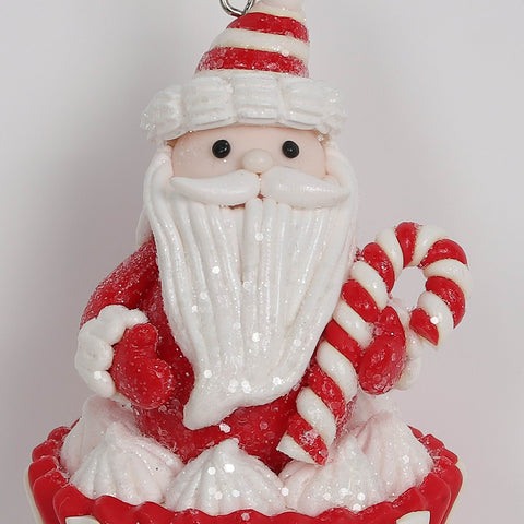 Christmas Cupcake Santa Ornament