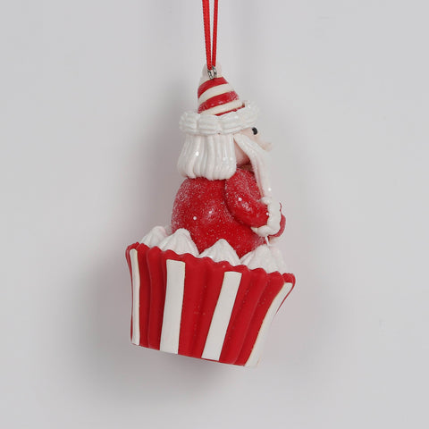 Christmas Cupcake Santa Ornament