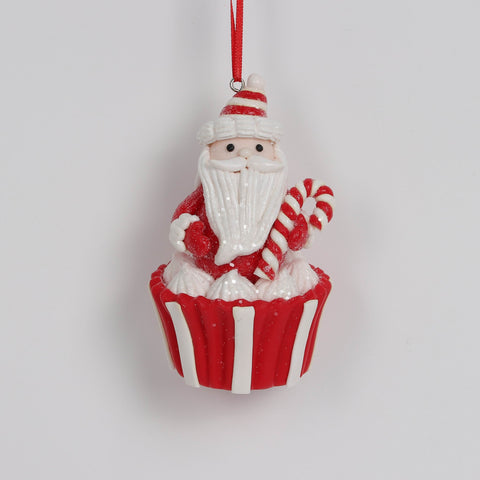 Christmas Cupcake Santa Ornament