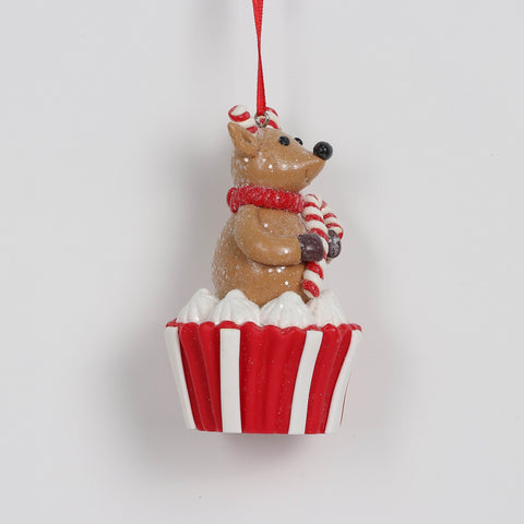Christmas Cupcake Reindeer Ornament