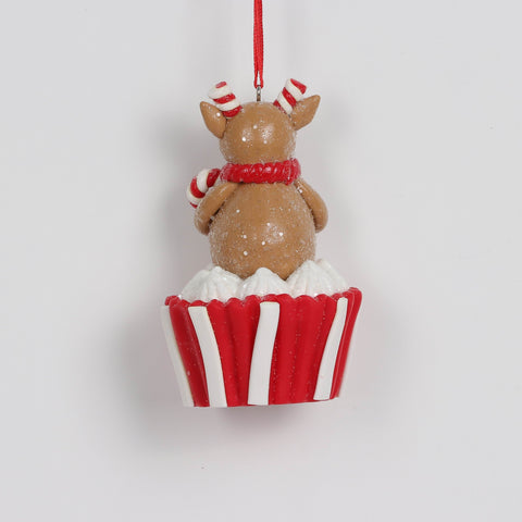 Christmas Cupcake Reindeer Ornament