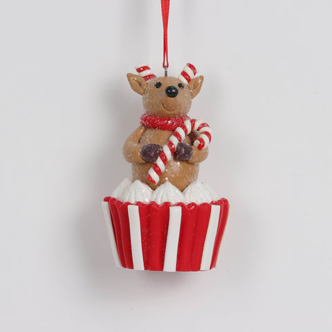 Christmas Cupcake Reindeer Ornament