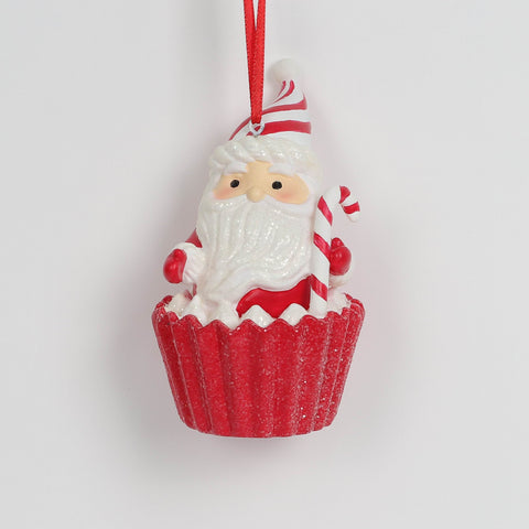 Christmas Cupcake Santa Ornament