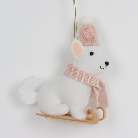 Christmas Mouse In Sledge Ornament