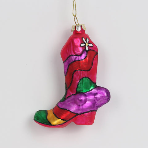 Christmas Western Boot Ornament