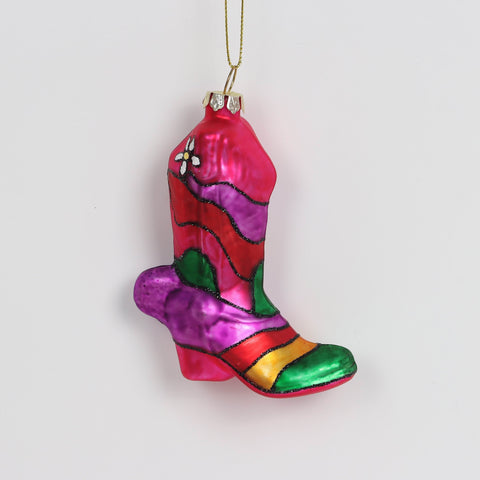 Christmas Western Boot Ornament