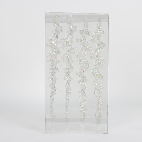 S/4 Christmas Plastic Icicles Ornament