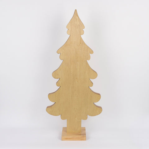 Christmas Wood Tree W/ Led Light Décor