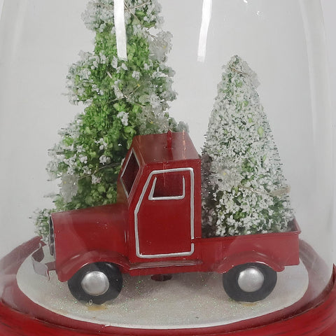 Christmas Glass Dome W/ Led Decor