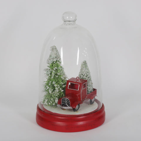 Christmas Glass Dome W/ Led Decor