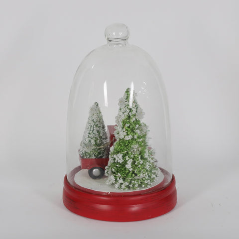 Christmas Glass Dome W/ Led Decor