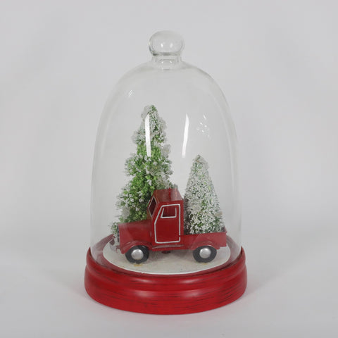 Christmas Glass Dome W/ Led Decor