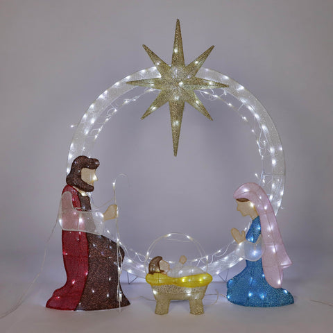 Christmas Pre-Lit Wholy Family Décor