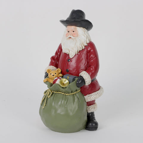 Christmas Resin Cowboy Santa Décor