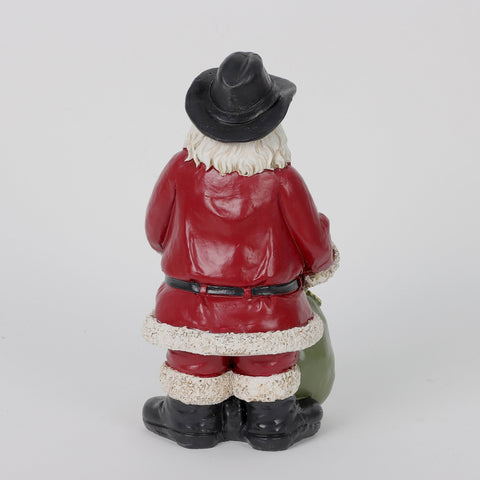 Christmas Resin Cowboy Santa Décor