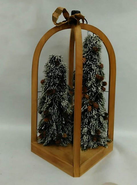 Christmas Trees In Lantern W/ Led