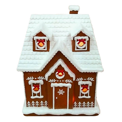 Resin Gingerbread House W/ Led
