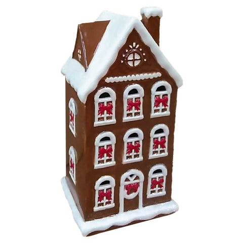 Ceramic Gingerbread House W/ Led