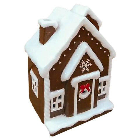 Ceramic Gingerbread House W/ Led