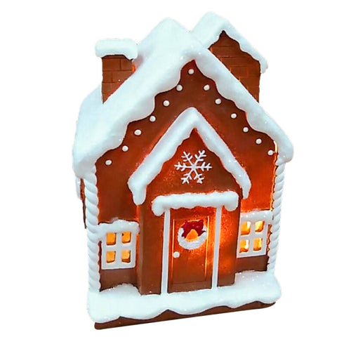 Resin Gingerbread House W/ Led