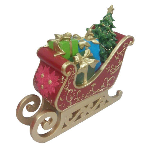 Christmas Resin Sledge W/ Gift Boxes