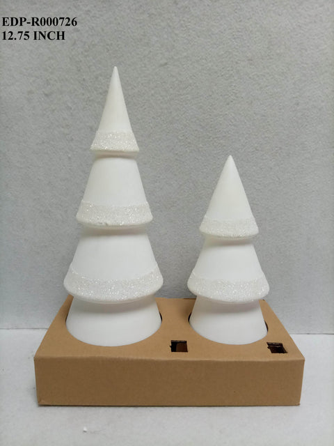 S/2 Xmas Plastic Tree Cone