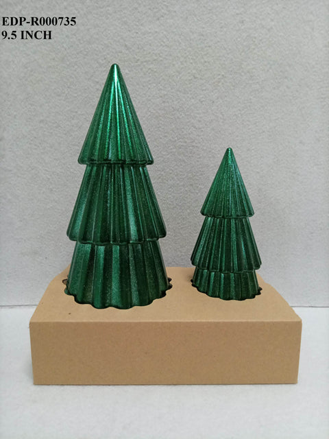 S/2 Xmas Plastic Tree Cone