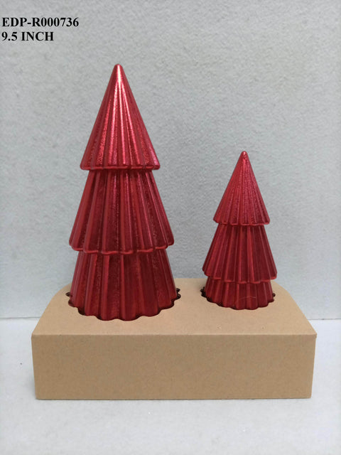 S/2 Xmas Plastic Tree Cone