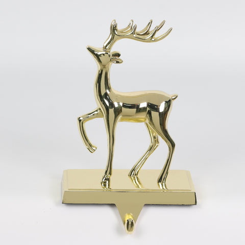 S/2 Gold Deer Stocking Holder