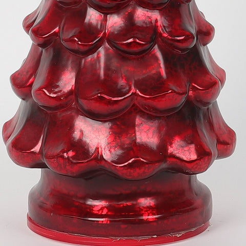 Christmas 5.5*12.0*0.0''Red Glass Tree Décor W/Lite