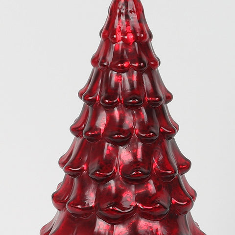 Christmas 5.5*12.0*0.0''Red Glass Tree Décor W/Lite
